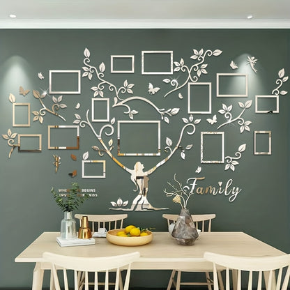 A set of acrylic collage photo frame decorative stickers for the Tree of Life! Christmas wall decoration, suitable for home decoration, living room, bedroom entrance, sofa background, and other wall decorations., Entrance Dec