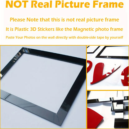 3D Photo Frame, Plaque College Photo Frame, Wall Decoration Combination Acrylic Self Pasting DIY Photo Frame Selfie Gallery Collage With Hanging Template And Wall Mounting Design, Home Tree