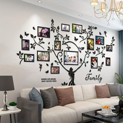 A set of acrylic collage photo frame decorative stickers for the Tree of Life! Christmas wall decoration, suitable for home decoration, living room, bedroom entrance, sofa background, and other wall decorations., Entrance Dec