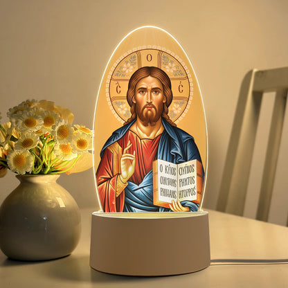 1pc Orthopedic Night Light - USB-Powered LED Table Lamp with Warm Glow, Religious Home Decor for Living Room, Church, Office, or Study - Elegant Christian Gift for Women & Men, Inspirational Night Light, Church Decor, Classic