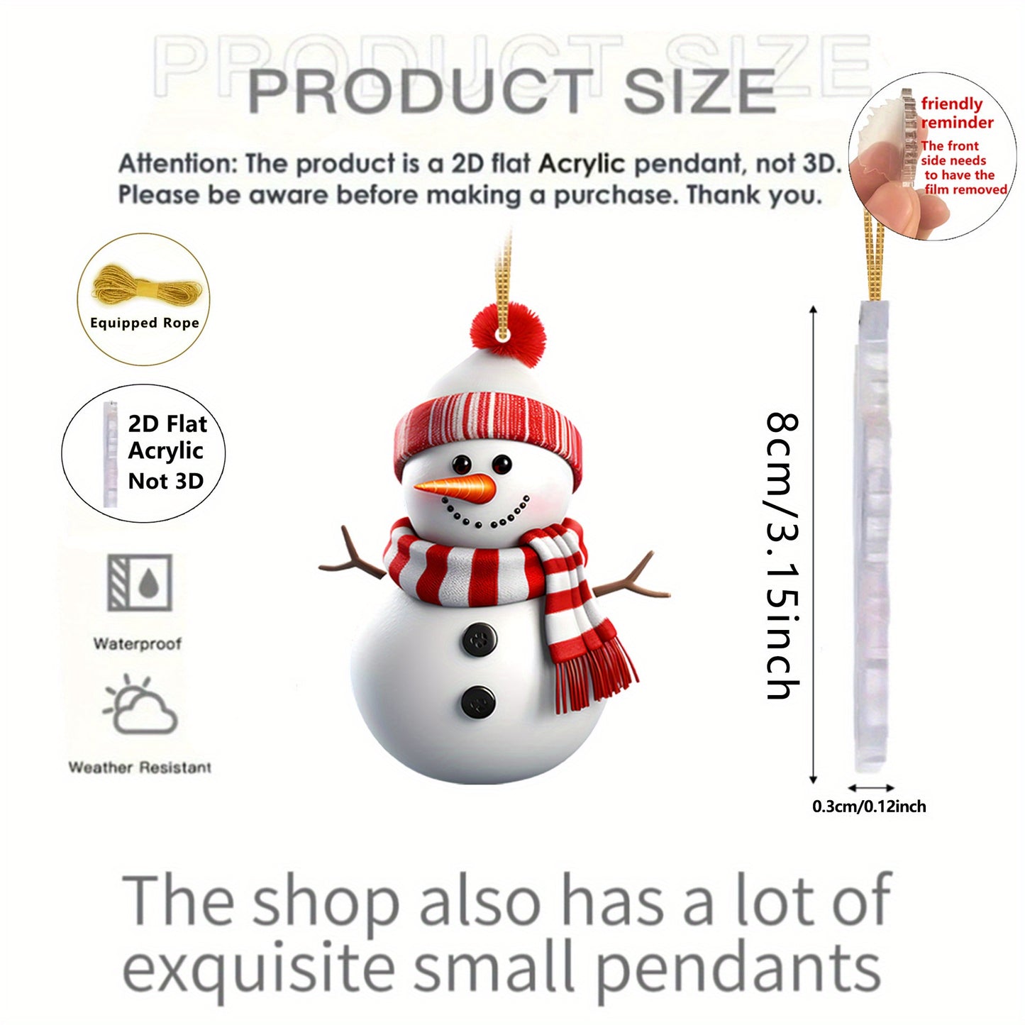 [Christmas Decor] 2D Flat, 2D Flat-8pcs Christmas Acrylic Charm-Santa Claus, Nutcracker Soldier, Snowman Various Combination Pendant, Home, Classroom, Office, Christmas Tree Simulation Tree Decoration, Gift Giving Logo, Chris