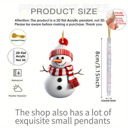 [Christmas Decor] 2D Flat, 2D Flat-8pcs Christmas Acrylic Charm-Santa Claus, Nutcracker Soldier, Snowman Various Combination Pendant, Home, Classroom, Office, Christmas Tree Simulation Tree Decoration, Gift Giving Logo, Chris