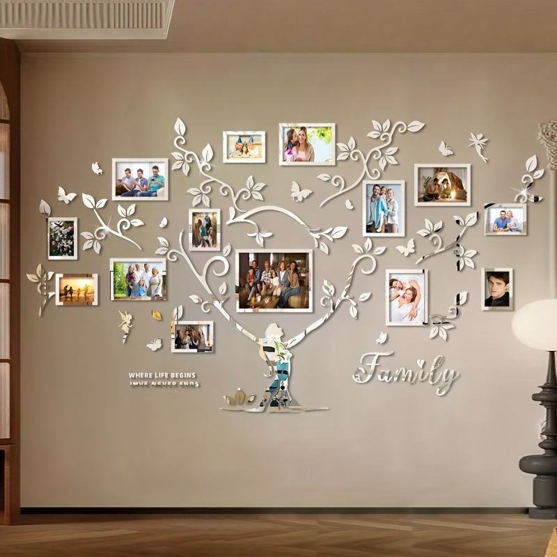 A set of acrylic collage photo frame decorative stickers for the Tree of Life! Christmas wall decoration, suitable for home decoration, living room, bedroom entrance, sofa background, and other wall decorations., Entrance Dec