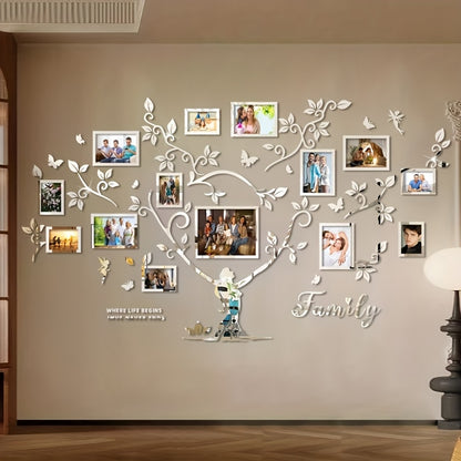 A set of acrylic collage photo frame decorative stickers for the Tree of Life! Christmas wall decoration, suitable for home decoration, living room, bedroom entrance, sofa background, and other wall decorations., Entrance Dec