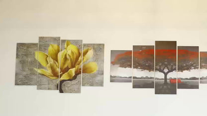 2D Flat, [2D FLAT] 5pcs Frame Prayer Hand Canvas Poster, Five Panel Scene Art, Modular Picture, Print Painting, Modern Art, Ideal Decor for Bedroom Living Room Kitchen Dorm, Wall Decoration, Gift for Family Friends, Murals, W