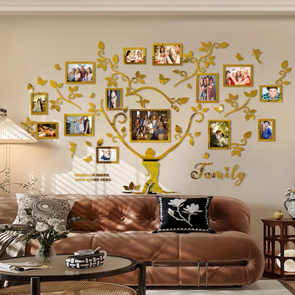 A set of acrylic collage photo frame decorative stickers for the Tree of Life! Christmas wall decoration, suitable for home decoration, living room, bedroom entrance, sofa background, and other wall decorations., Entrance Dec