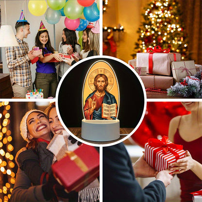 1pc Orthopedic Night Light - USB-Powered LED Table Lamp with Warm Glow, Religious Home Decor for Living Room, Church, Office, or Study - Elegant Christian Gift for Women & Men, Inspirational Night Light, Church Decor, Classic