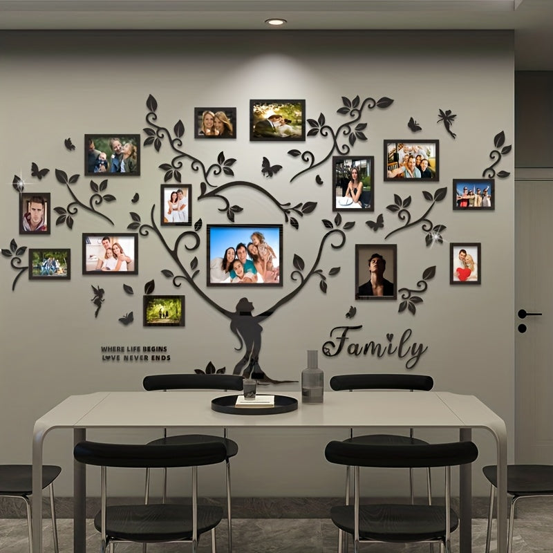 A set of acrylic collage photo frame decorative stickers for the Tree of Life! Christmas wall decoration, suitable for home decoration, living room, bedroom entrance, sofa background, and other wall decorations., Entrance Dec