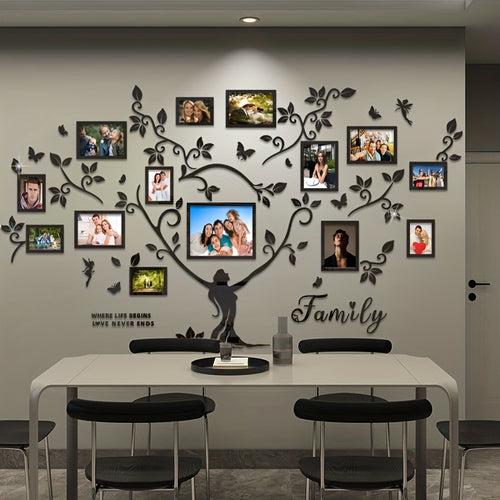 A set of acrylic collage photo frame decorative stickers for the Tree of Life! Christmas wall decoration, suitable for home decoration, living room, bedroom entrance, sofa background, and other wall decorations., Entrance Dec