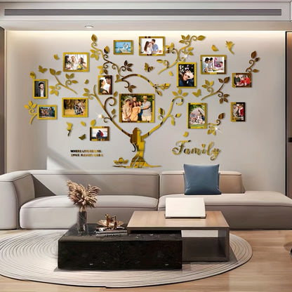 A set of acrylic collage photo frame decorative stickers for the Tree of Life! Christmas wall decoration, suitable for home decoration, living room, bedroom entrance, sofa background, and other wall decorations., Entrance Dec