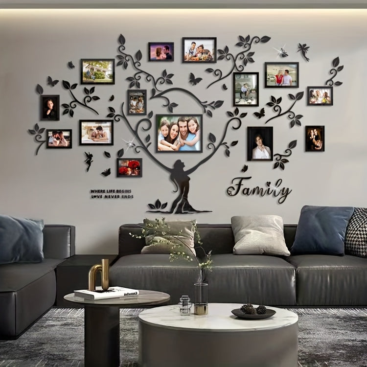 A set of acrylic collage photo frame decorative stickers for the Tree of Life! Christmas wall decoration, suitable for home decoration, living room, bedroom entrance, sofa background, and other wall decorations., Entrance Dec