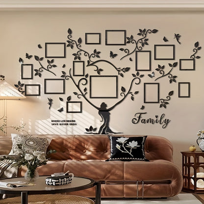 A set of acrylic collage photo frame decorative stickers for the Tree of Life! Christmas wall decoration, suitable for home decoration, living room, bedroom entrance, sofa background, and other wall decorations., Entrance Dec