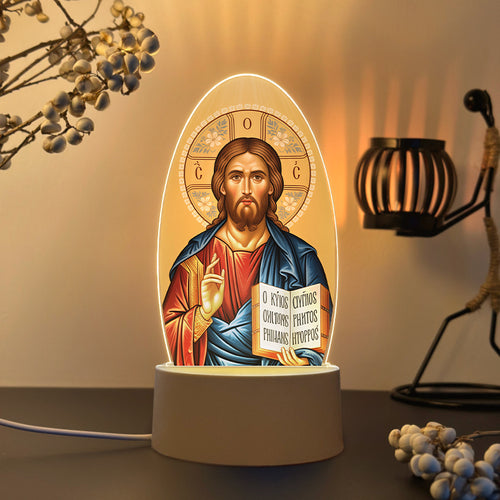 1pc Orthopedic Night Light - USB-Powered LED Table Lamp with Warm Glow, Religious Home Decor for Living Room, Church, Office, or Study - Elegant Christian Gift for Women & Men, Inspirational Night Light, Church Decor, Classic