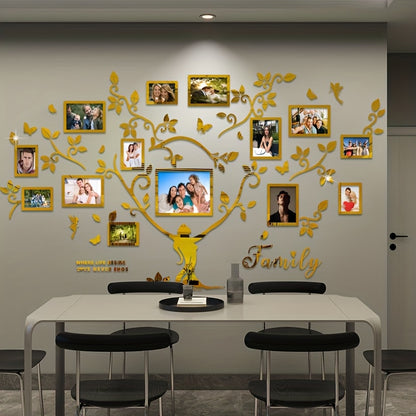 A set of acrylic collage photo frame decorative stickers for the Tree of Life! Christmas wall decoration, suitable for home decoration, living room, bedroom entrance, sofa background, and other wall decorations., Entrance Dec