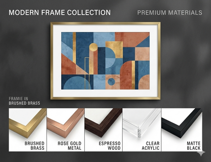 Sage Green Bauhaus Framed Art: Long Vertical Wide Wall Decor