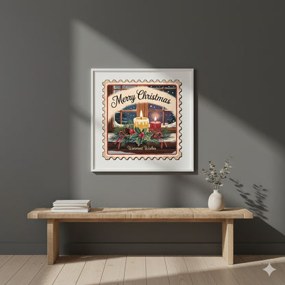 Merry Christmas Framed Canvas Print — Warmest Wishes Holiday Wall Art