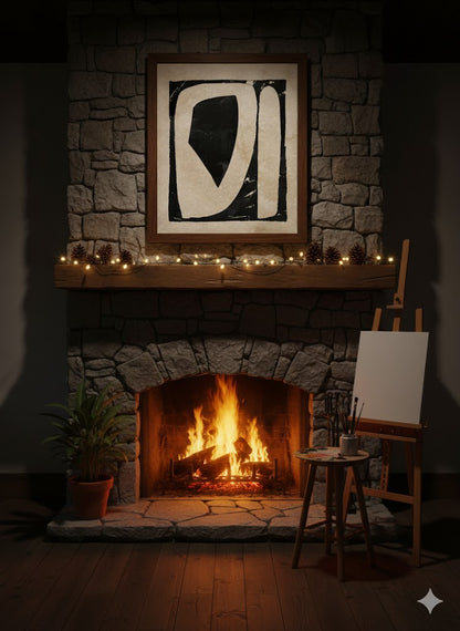 Abstract Minimalist Framed Canvas Art – Neutral Modern Wall Print