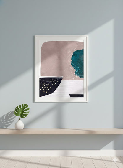 Abstract Coastal Shapes Framed Canvas Print