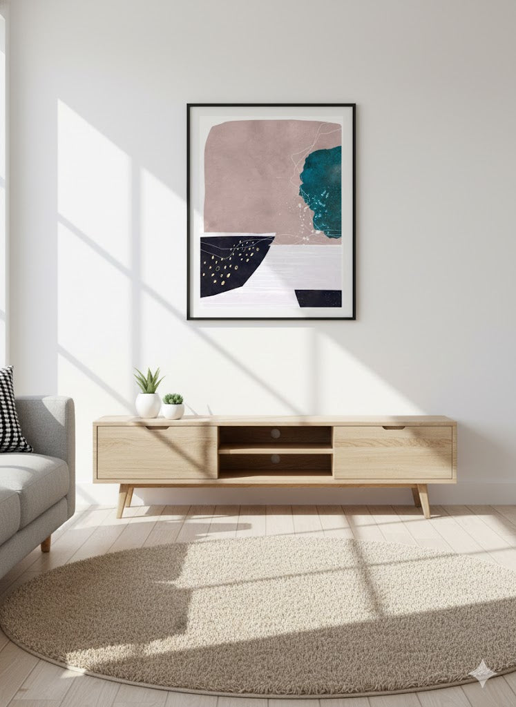 Abstract Coastal Shapes Framed Canvas Print
