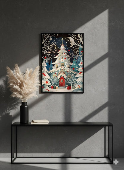 Christmas Tree Cottage Matte Canvas Wall Art