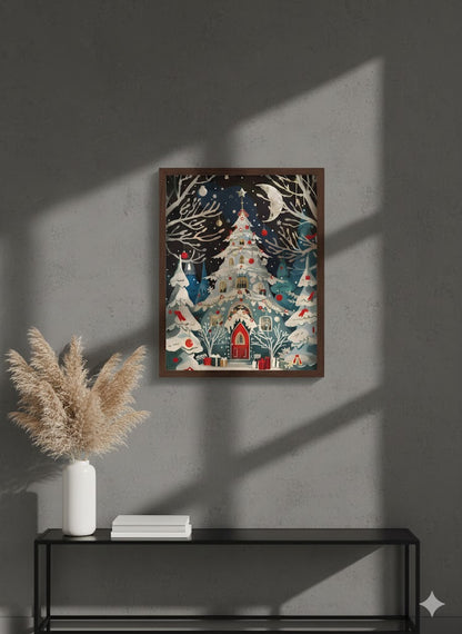 Christmas Tree Cottage Matte Canvas Wall Art