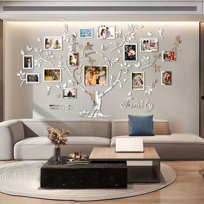 A set of acrylic collage photo frame decorative stickers for the Tree of Life! Christmas wall decoration, suitable for home decoration, living room, bedroom entrance, sofa background, and other wall decorations., Entrance Dec
