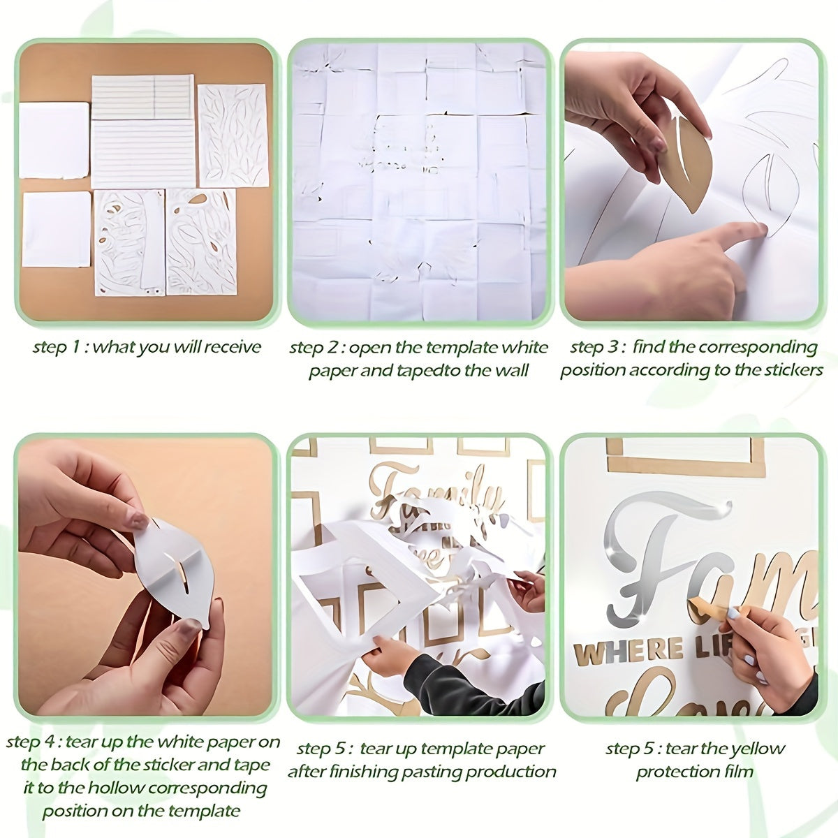 3D Photo Frame, Plaque College Photo Frame, Wall Decoration Combination Acrylic Self Pasting DIY Photo Frame Selfie Gallery Collage With Hanging Template And Wall Mounting Design, Home Tree