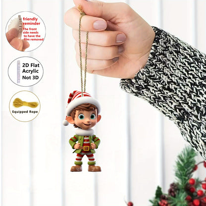 [Christmas Decor] 2D Flat, 2D Flat-8pcs Christmas Acrylic Charm-Santa Claus, Nutcracker Soldier, Snowman Various Combination Pendant, Home, Classroom, Office, Christmas Tree Simulation Tree Decoration, Gift Giving Logo, Chris
