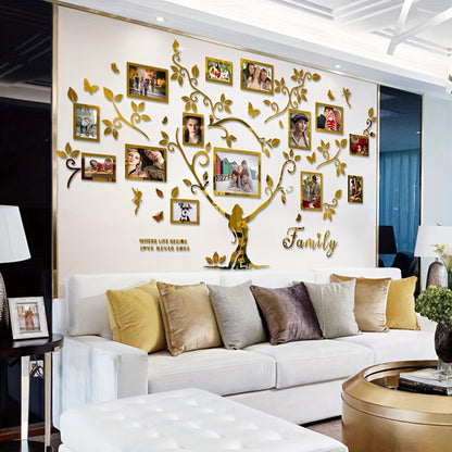 A set of acrylic collage photo frame decorative stickers for the Tree of Life! Christmas wall decoration, suitable for home decoration, living room, bedroom entrance, sofa background, and other wall decorations., Entrance Dec