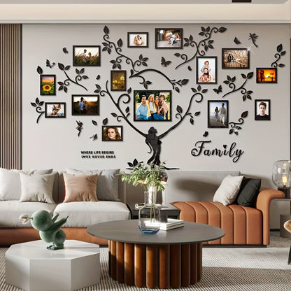 A set of acrylic collage photo frame decorative stickers for the Tree of Life! Christmas wall decoration, suitable for home decoration, living room, bedroom entrance, sofa background, and other wall decorations., Entrance Dec
