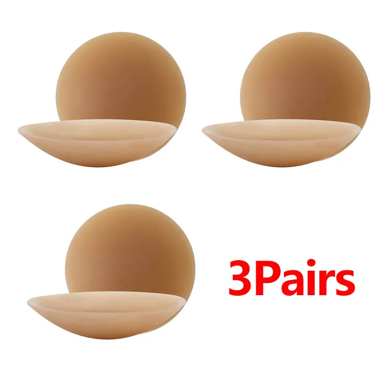 3Pairs Silicone Nipple Cover Seamless Adhesive Breast Boob Tape Invisible Pasties Stickers for Women Sticky Bra Pads Sticky